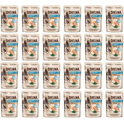 SHELMA z dorszem w sosie - mokra karma dla kota - 24x85g SHELMA z dorszem w sosie - mokra karma dla kota - 24x85g