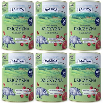 BALTICA Smaki regionów Mono Dziczyzna z żurawiną - mokra karma dla psa - 6x400g BALTICA Smaki regionów Mono Dziczyzna z żurawiną - mokra karma dla psa - 6x400g
