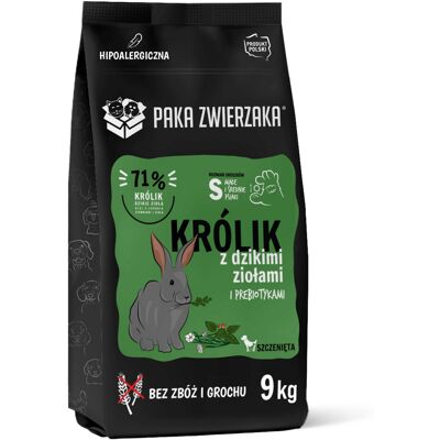 PAKA ZWIERZAKA - Karma dla szczeniąt z królikiem i dzikimi ziołami - Wrażliwa & Bez zbóż PAKA ZWIERZAKA - Karma dla szczeniąt z królikiem i dzikimi ziołami - Wrażliwa & Bez zbóż