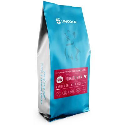 LINCOLN Ultra premium Średnie i duże rasy Wieprzowina z ryżem - sucha karma dla psa - 12kg LINCOLN Ultra premium Średnie i duże rasy Wieprzowina z ryżem - sucha karma dla psa - 12kg