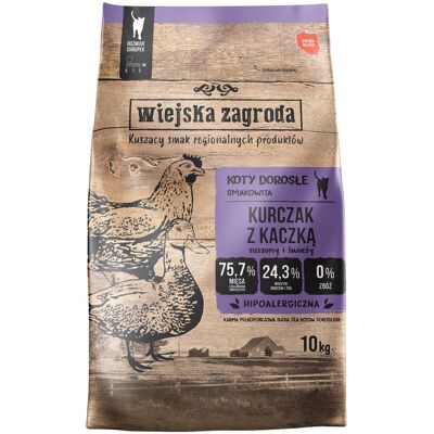 WIEJSKA ZAGRODA Kurczak z kaczką - sucha karma dla kota - 10kg WIEJSKA ZAGRODA Kurczak z kaczką - sucha karma dla kota - 10kg