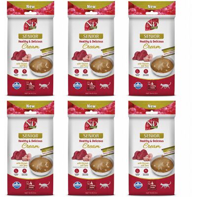 FARMINA N&D; Quinoa Cat Senior Cream with Chicken & Tuna box – przysmak dla kota – 6x(4x15g) FARMINA N&D; Quinoa Cat Senior Cream with Chicken & Tuna box – przysmak dla kota – 6x(4x15g)