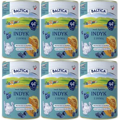 BALTICA Smaki regionów Mono Indyk z dynią - mokra karma dla psa - 6x400g BALTICA Smaki regionów Mono Indyk z dynią - mokra karma dla psa - 6x400g