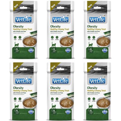FARMINA Vet Life Cat Obesity Creamy treat with Chicken & Tuna box – przysmak dla kota – 6x(4x15g) FARMINA Vet Life Cat Obesity Creamy treat with Chicken & Tuna box – przysmak dla kota – 6x(4x15g)