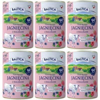 BALTICA Smaki regionów Mono Jagnięcina z malinami - mokra karma dla psa - 6x400g BALTICA Smaki regionów Mono Jagnięcina z malinami - mokra karma dla psa - 6x400g