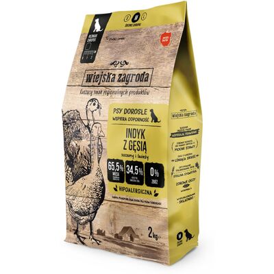 WIEJSKA ZAGRODA Indyk z gęsią M - sucha karma dla psa - 2kg WIEJSKA ZAGRODA Indyk z gęsią M - sucha karma dla psa - 2kg