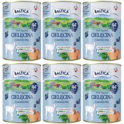 BALTICA Smaki regionów Cielęcina z jagnięciną - mokra karma dla psa - 6x400g BALTICA Smaki regionów Cielęcina z jagnięciną - mokra karma dla psa - 6x400g