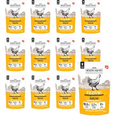 WIEJSKA ZAGRODA Fileciki Monoproteinowe Kurczak - mokra karma dla kota - 12x85g WIEJSKA ZAGRODA Fileciki Monoproteinowe Kurczak - mokra karma dla kota - 12x85g
