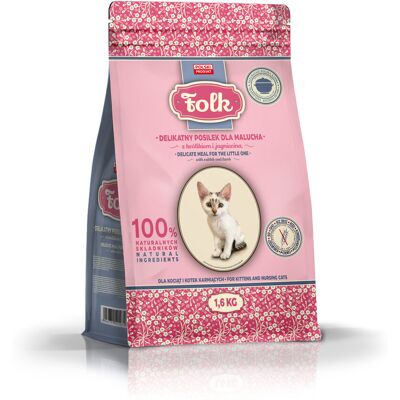 FOLK Kitten Delikatny posiłek dla malucha z królikiem i jagnięciną - sucha karma dla kota - 1,6kg FOLK Kitten Delikatny posiłek dla malucha z królikiem i jagnięciną - sucha karma dla kota - 1,6kg