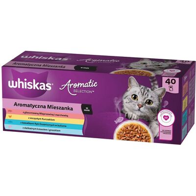 WHISKAS Aromatic selection Miks smaków Box - mokra karma dla kota - 40x85g WHISKAS Aromatic selection Miks smaków Box - mokra karma dla kota - 40x85g