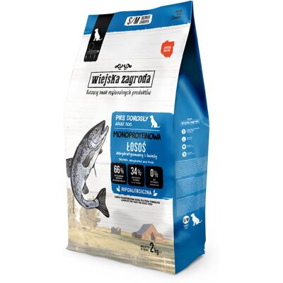 WIEJSKA ZAGRODA Mono Łosoś - sucha karma dla psa - 2kg WIEJSKA ZAGRODA Mono Łosoś - sucha karma dla psa - 2kg