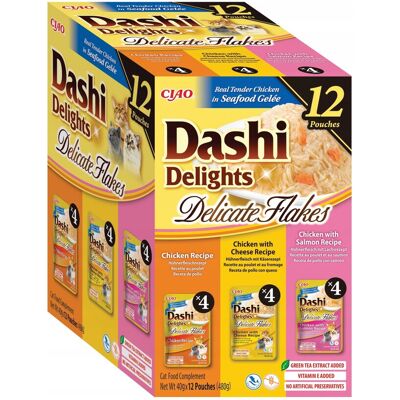 INABA Dashi Delights Delicate flakes Mix z kurczakiem Box - mokra karma dla kota - 12x40g INABA Dashi Delights Delicate flakes Mix z kurczakiem Box - mokra karma dla kota - 12x40g