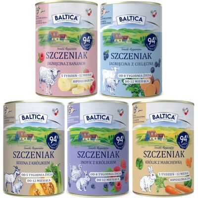 BALTICA Smaki regionów Szczeniak MIX smaków - mokra karma dla psa - 5x400g BALTICA Smaki regionów Szczeniak MIX smaków - mokra karma dla psa - 5x400g