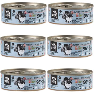 3COTY Indyk z kurczakiem i krylem Senior - mokra karma dla kota - 6x80g 3COTY Indyk z kurczakiem i krylem Senior - mokra karma dla kota - 6x80g