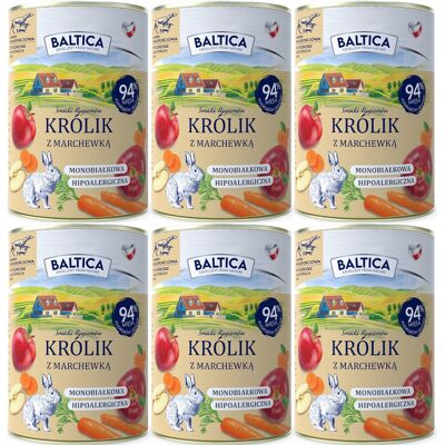BALTICA Smaki regionów Mono Królik z marchewką - mokra karma dla psa - 6x400g BALTICA Smaki regionów Mono Królik z marchewką - mokra karma dla psa - 6x400g
