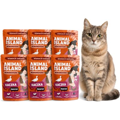 ANIMAL ISLAND Mono Kaczka - mokra karma dla kota - 6x100g ANIMAL ISLAND Mono Kaczka - mokra karma dla kota - 6x100g