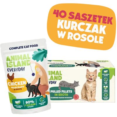 ANIMAL ISLAND Kurczak w rosole Box - mokra karma dla kota - 40x85g ANIMAL ISLAND Kurczak w rosole Box - mokra karma dla kota - 40x85g