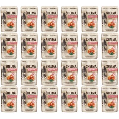 SHELMA z łososiem w sosie - mokra karma dla kota - 24x85g SHELMA z łososiem w sosie - mokra karma dla kota - 24x85g