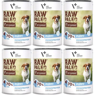 VETEXPERT Raw Paleo Puppy Mono Dorsz - mokra karma dla szczeniąt - 6x400g VETEXPERT Raw Paleo Puppy Mono Dorsz - mokra karma dla szczeniąt - 6x400g