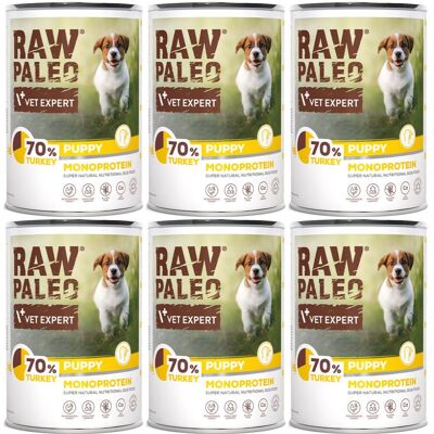 VETEXPERT Raw Paleo Puppy Mono Indyk - mokra karma dla szczeniąt - 6x400g VETEXPERT Raw Paleo Puppy Mono Indyk - mokra karma dla szczeniąt - 6x400g