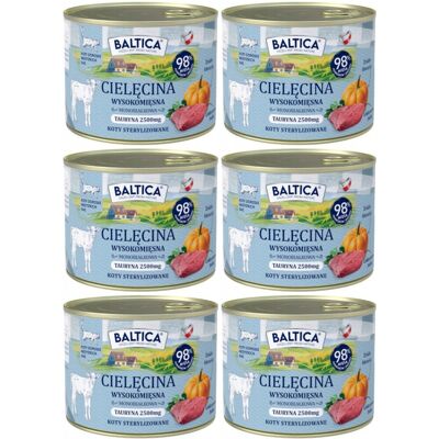 BALTICA Smaki regionów Mono Cielęcina - mokra karma dla kota - 6x185g BALTICA Smaki regionów Mono Cielęcina - mokra karma dla kota - 6x185g