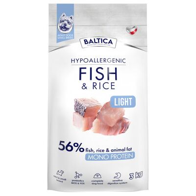 BALTICA Nutraceutic Hypoallergenic Fish & Rice Light XS/S - sucha karma dla psa - 3kg BALTICA Nutraceutic Hypoallergenic Fish & Rice Light XS/S - sucha karma dla psa - 3kg