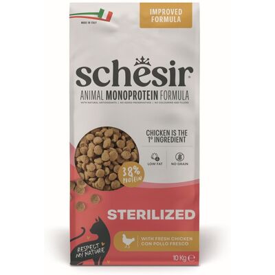 SCHESIR Animal Mono Protein Formula Sterilized kurczak – sucha karma dla kota – 10 kg SCHESIR Animal Mono Protein Formula Sterilized kurczak – sucha karma dla kota – 10 kg