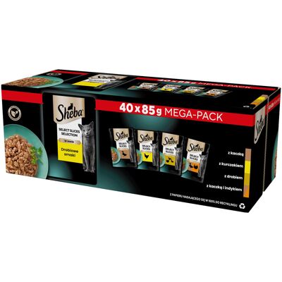 Sheba Sheba Wybór Smaków Drobiowych Mokra Karma dla Kotów - 40 x 85G Sheba Sheba Wybór Smaków Drobiowych Mokra Karma dla Kotów - 40 x 85G