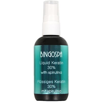 ZDROWE POGRUBIONE GĘSTE WŁOSY Płynna keratyna 30% ze spiruliną 100 ml BINGOSPA ZDROWE POGRUBIONE GĘSTE WŁOSY Płynna keratyna 30% ze spiruliną 100 ml BINGOSPA
