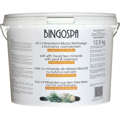 Sól z minerałami Morza Martwego z borowiną i rozmarynem 12,5 kg BINGOSPA Sól z minerałami Morza Martwego z borowiną i rozmarynem 12,5 kg BINGOSPA