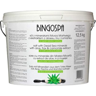 Sól z minerałami Morza Martwego z ekstraktem z aloesu, lnu i rumianku 12,5 kg BINGOSPA Sól z minerałami Morza Martwego z ekstraktem z aloesu, lnu i rumianku 12,5 kg BINGOSPA