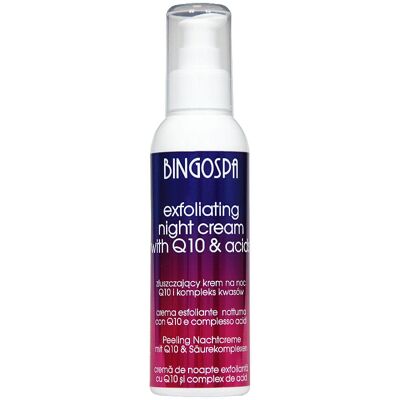 Krem na noc z kwasami - AHA - askorbinowym - mlekowym i koenzymem Q10 BINGOSPA Krem na noc z kwasami - AHA - askorbinowym - mlekowym i koenzymem Q10 BINGOSPA