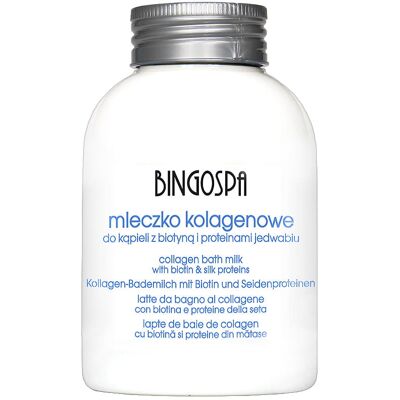 Mleczko kolagenowe do kąpieli z biotyną i proteinami jedwabiu BINGOSPA Mleczko kolagenowe do kąpieli z biotyną i proteinami jedwabiu BINGOSPA