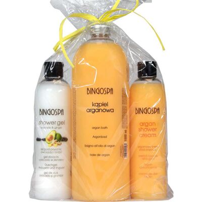 BINGOSPA Zestaw Awokado argan imbir - pod prysznic i do kąpieli BINGOSPA Zestaw Awokado argan imbir - pod prysznic i do kąpieli
