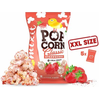 Mixit Duży BIO popcorn - Truskawka (75g) Mixit Duży BIO popcorn - Truskawka (75g)