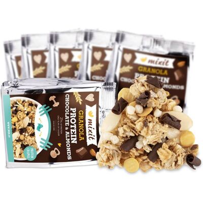 Mixit Proteinowa granola z pieca - Czekolada i migdały do kieszeni (6 szt.) Mixit Proteinowa granola z pieca - Czekolada i migdały do kieszeni (6 szt.)