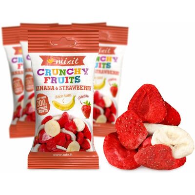 Mixit Chrupiące owoce do kieszeni - Banan i truskawka (5 szt.) Mixit Chrupiące owoce do kieszeni - Banan i truskawka (5 szt.)