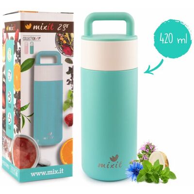 Mixit 2go - Termos z sitkiem 420 ml (miętowy) Mixit 2go - Termos z sitkiem 420 ml (miętowy)