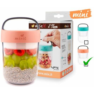 Mini Mixit 2go - pojemnik na przekąski 400 ml (łososiowy) Mini Mixit 2go - pojemnik na przekąski 400 ml (łososiowy)