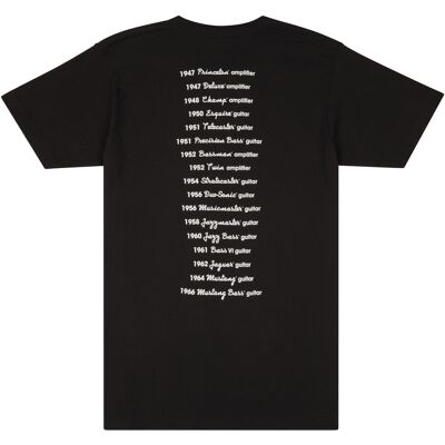 Fender Logo Date Back Tee Black XL Fender Logo Date Back Tee Black XL
