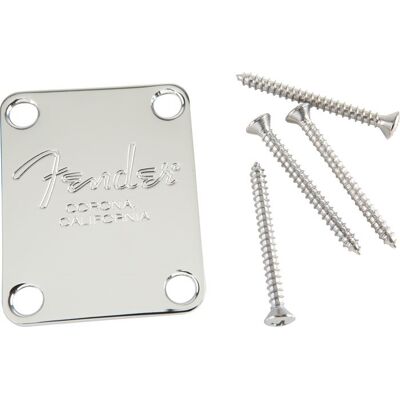 Fender 4-Bolt American Series Bass Neck Plate with Fender Corona Stamp Fender 4-Bolt American Series Bass Neck Plate with Fender Corona Stamp