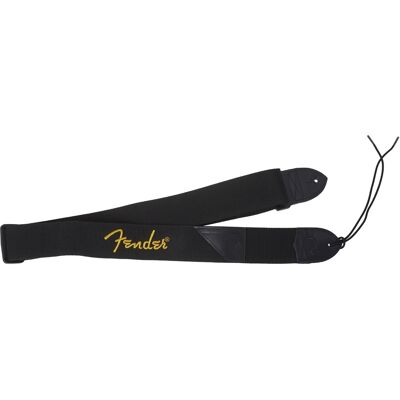 Fender 2" Black Poly Strap with Yellow Logo Fender 2" Black Poly Strap with Yellow Logo