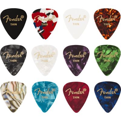 Fender 351 Celluloid Picks Medley Thin Fender 351 Celluloid Picks Medley Thin