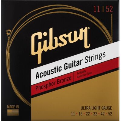 Gibson Phosphor Bronze Acoustic Guitar Strings Ultra-Light Gibson Phosphor Bronze Acoustic Guitar Strings Ultra-Light