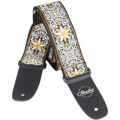 Amumu Hootenanny Embroidery Cotton Strap Yellow Amumu Hootenanny Embroidery Cotton Strap Yellow