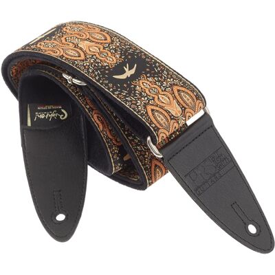 PRS 2" Guitar Strap Custom Jacquard Birds Fleur Peach PRS 2" Guitar Strap Custom Jacquard Birds Fleur Peach