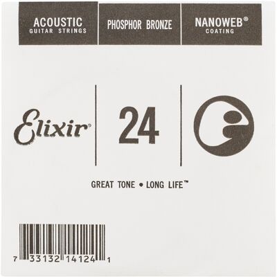 Elixir Nanoweb Phosphor Bronze Single .024" Elixir Nanoweb Phosphor Bronze Single .024"