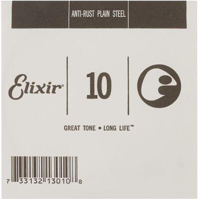 Elixir Anti-Rust Plain Steel Single .010" Elixir Anti-Rust Plain Steel Single .010"