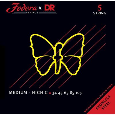DR Strings Fodera Nickel 5 Medium High C 34105 DR Strings Fodera Nickel 5 Medium High C 34105