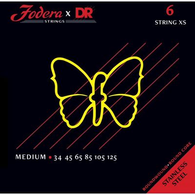 DR Strings Fodera Stainless Steel 6 Medium XS 34125 DR Strings Fodera Stainless Steel 6 Medium XS 34125